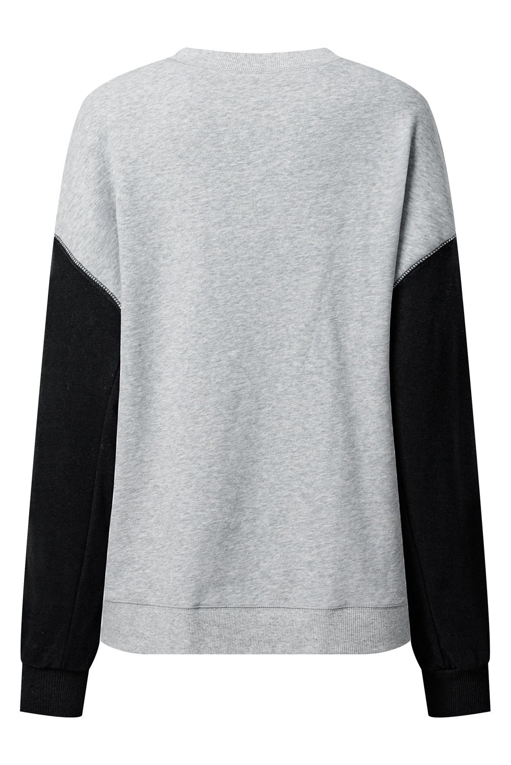 Two Tone Patchwork Drop Shoulder Pullover Sweatshirt