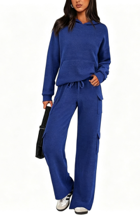 Women's Cargo Hoodie Sweatpants Matching Lounge Set