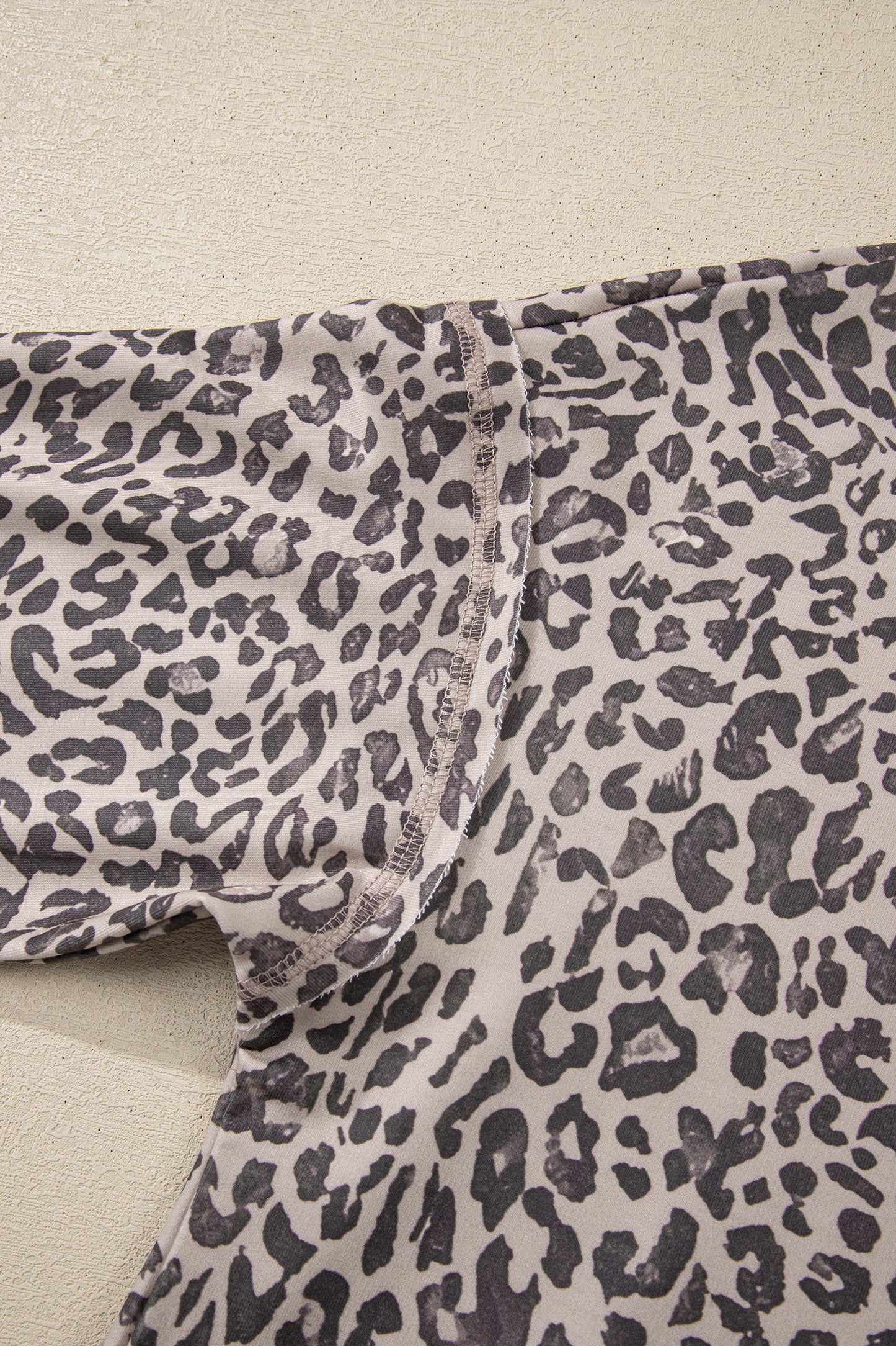 Leopard Print Long Sleeve Crew Neck Casual Sweatshirt