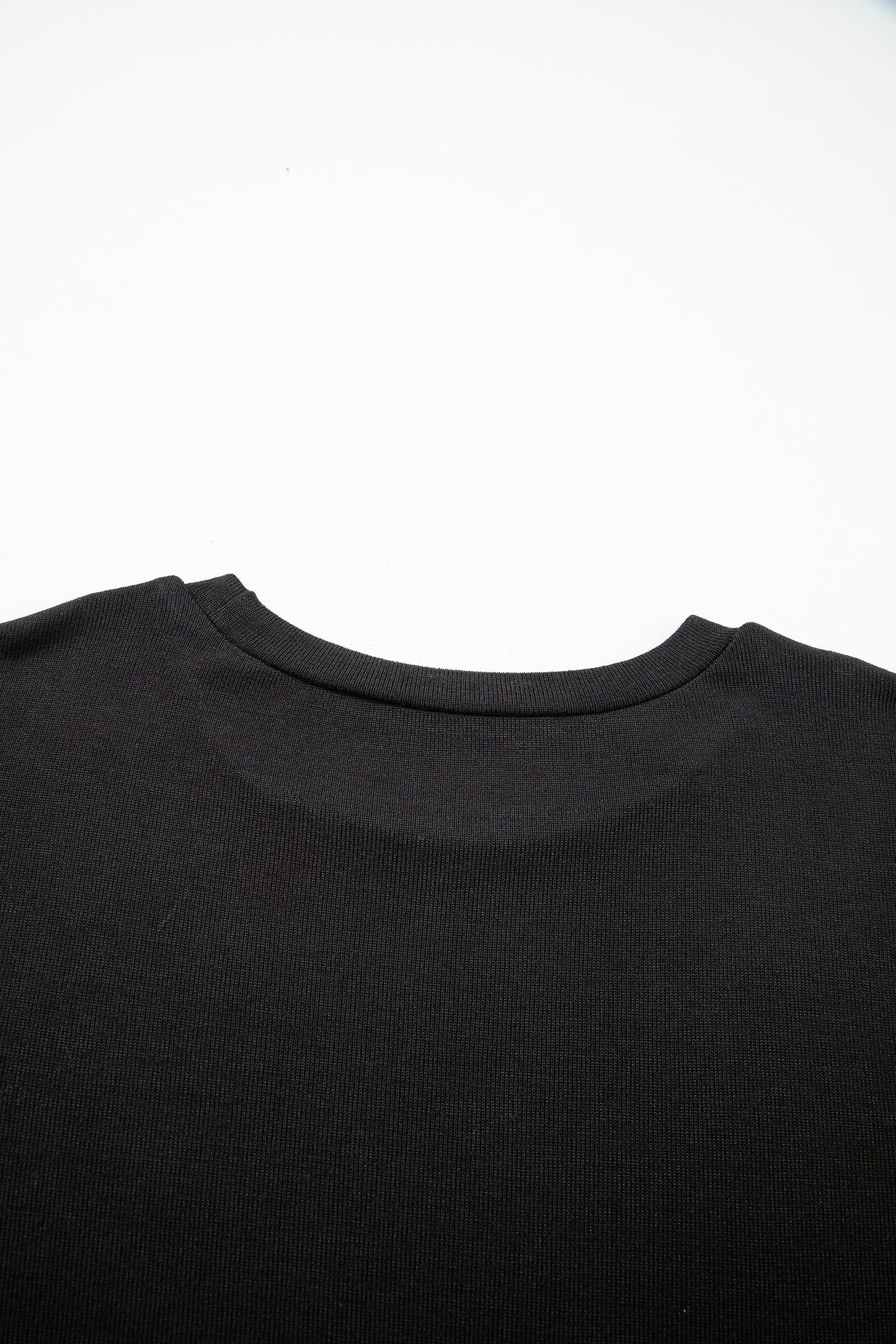 Black Leopard Puff Sleeve Patchwork Casual Top