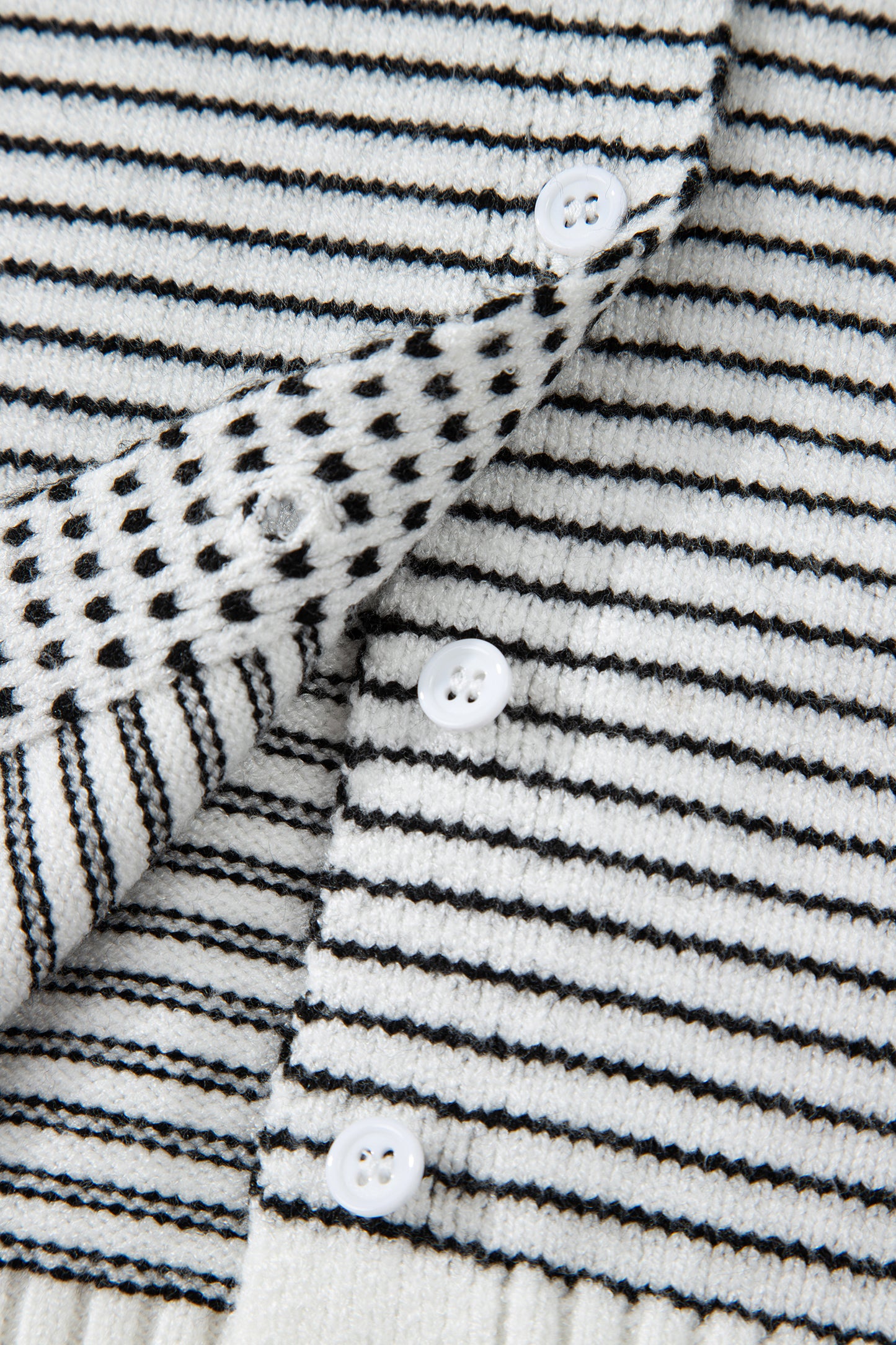 Striped Knit Cap Sleeve Button Down Casual Cardigan Top