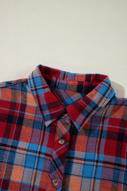 Retro Plaid Button-Down Shacket – Casual Western Layering Piece