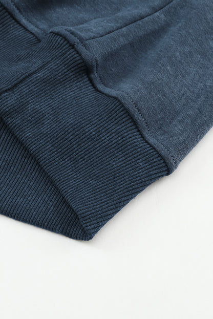 Washed Sky Blue Drop Shoulder Crew Neck Sweatshirt