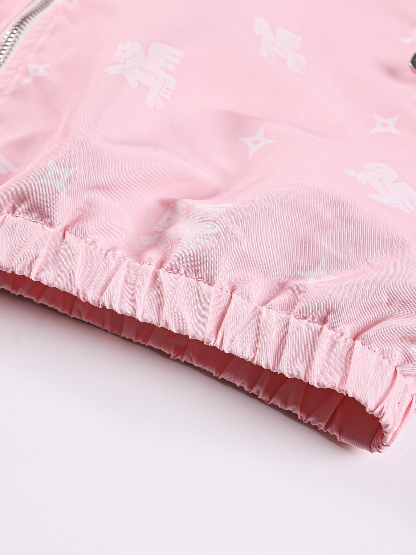 Girls Pink Windbreaker Jacket with Hood and Zip