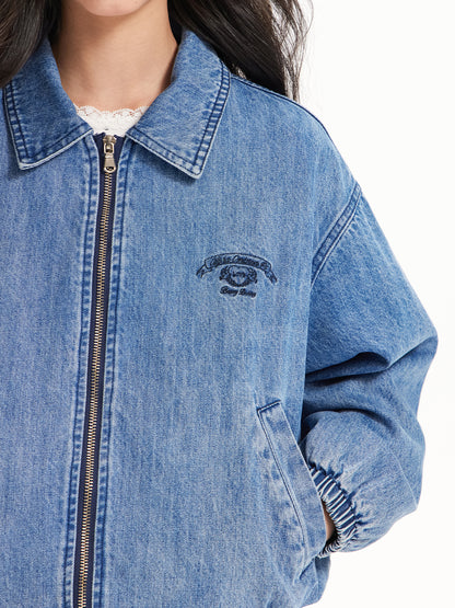 Vintage Denim Jacket for Kids - Retro Zip-Up Outerwear