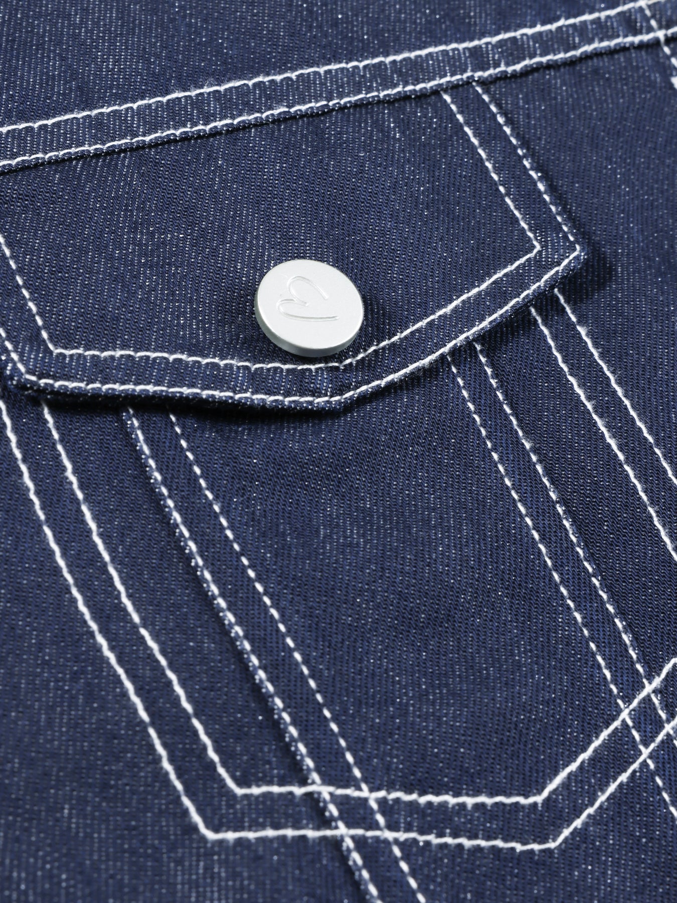 Girls Denim Jacket with Heart Pocket and Button Front