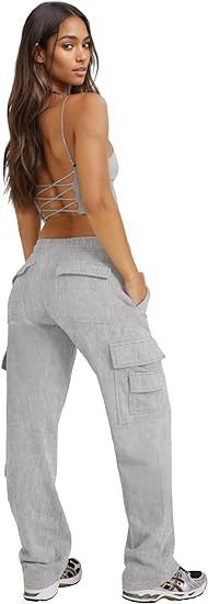 High Waist Y2K Multi-Pocket Cargo Sweatpants