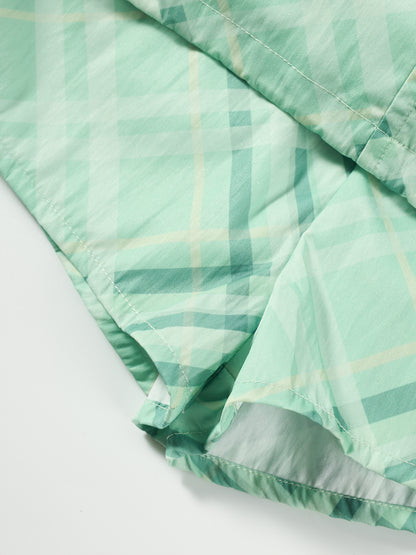 Girls Cargo Pocket Plaid Mini Skirt Green