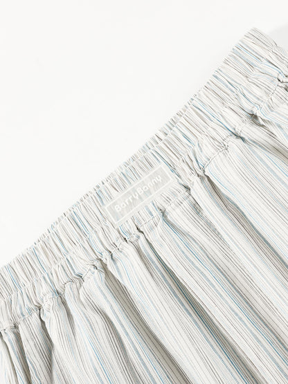Striped Wide Leg Pants with Tie Waist and Pockets
