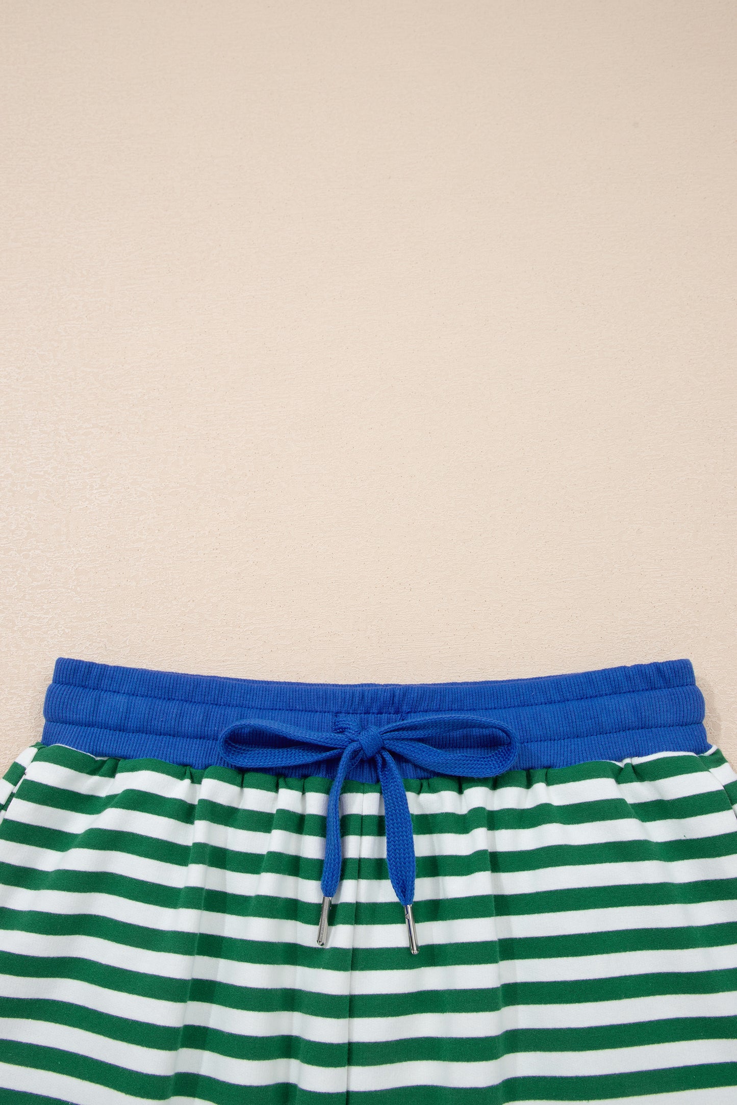 Striped Two Piece Lounge Set Womens Tee and Shorts