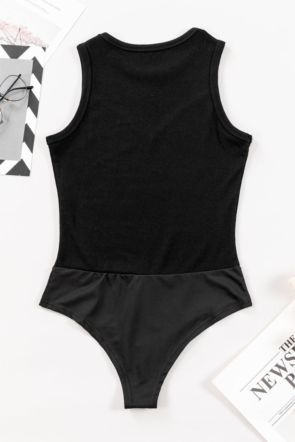 Black Sheer Mesh Sleeveless Bodysuit Boutique Style