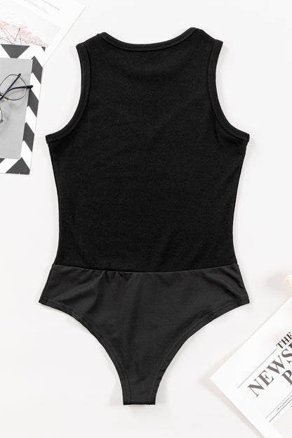 Black Sheer Mesh Sleeveless Bodysuit Boutique Style