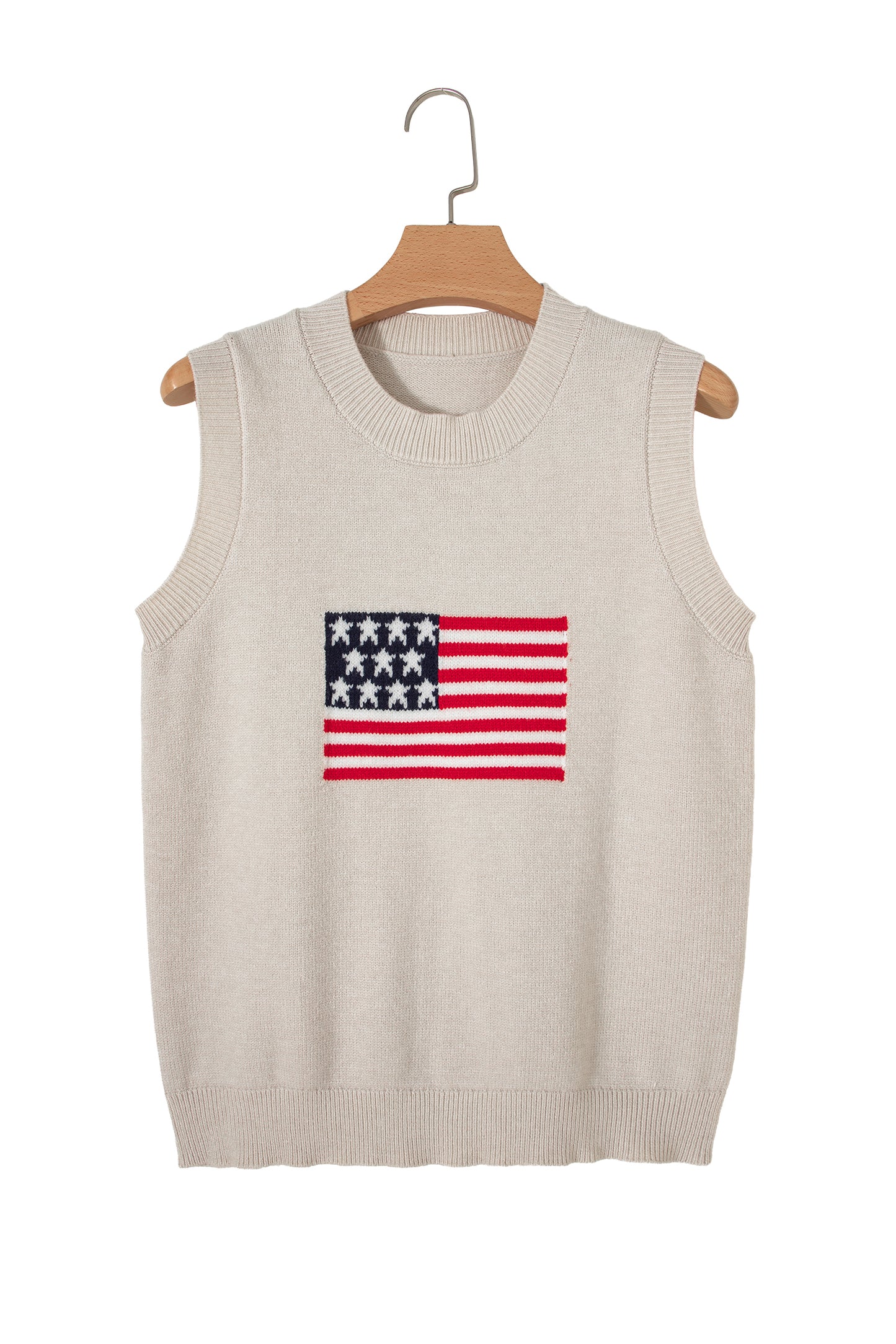 American Flag Knit Tank Independence Day Sleeveless Top