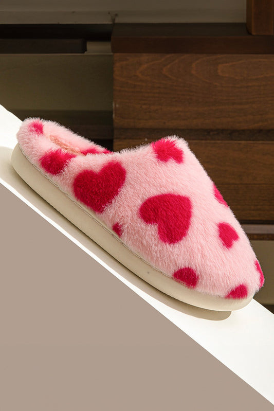 Valentines Heart Shape Winter Fuzzy Slippers
