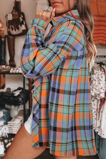 Vintage Plaid Button Down Shirt – Western Fall Layering Top