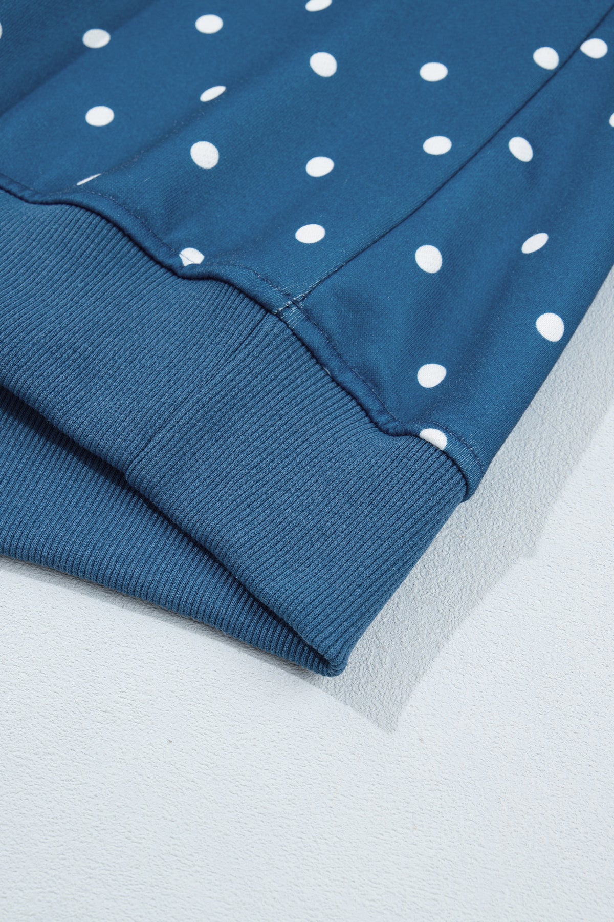 Polka Dot Button Collar Pullover Sweatshirt