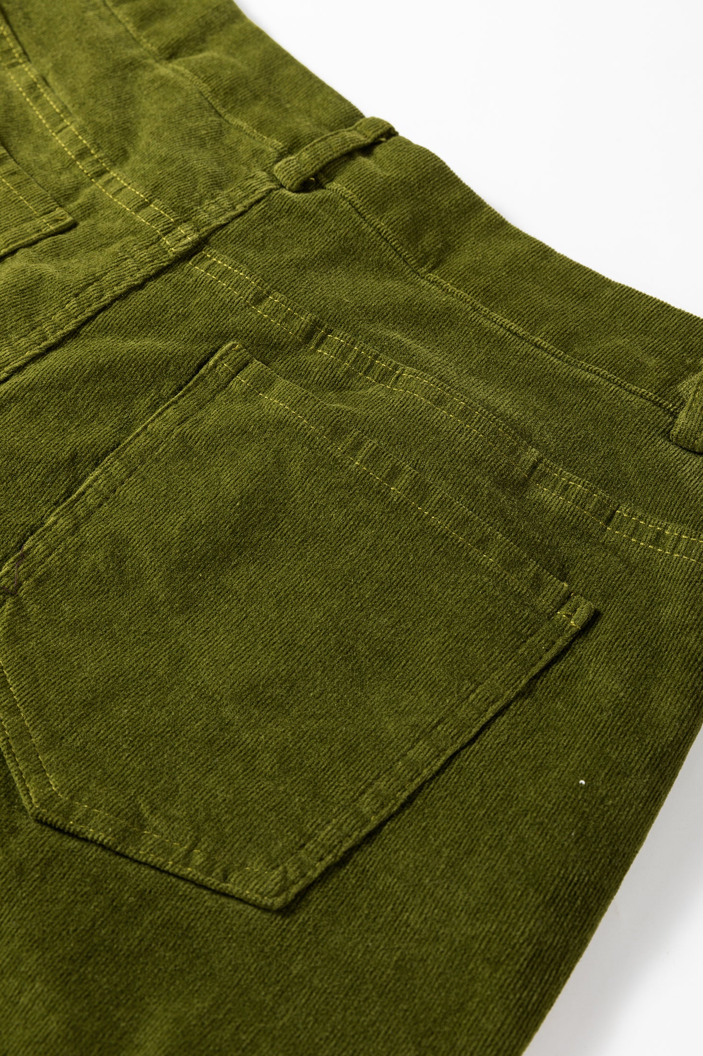 Vineyard Green Corduroy High Waist Wide Leg Casual Pants