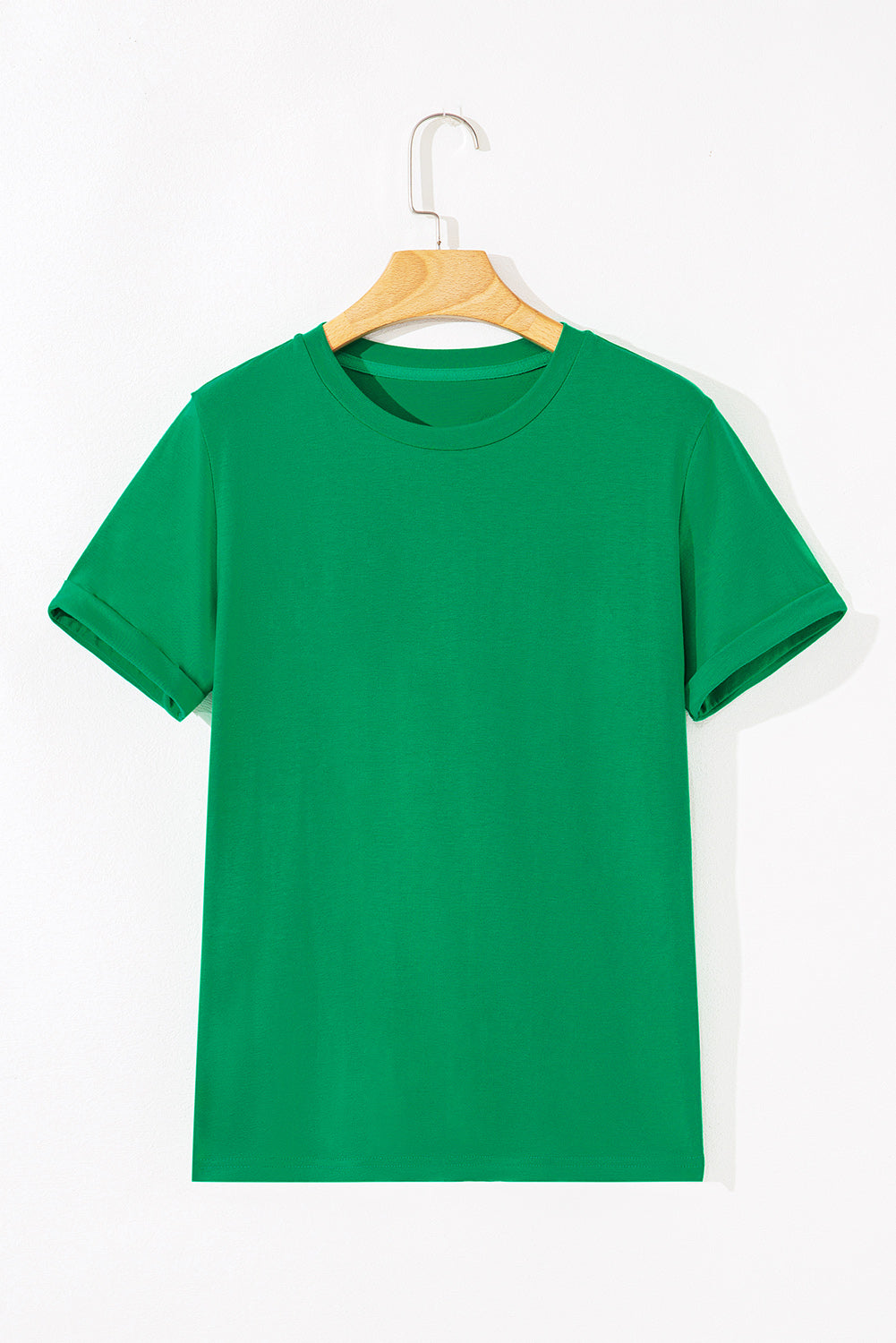 White Casual Crew Neck Short Sleeve Basic Tee