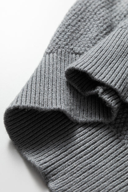 Parchment Color Block Knit Striped Sleeve Detail Casual Sweater