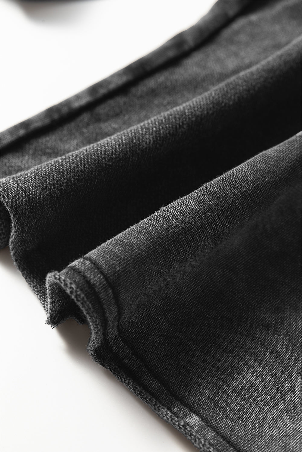 Women's Black Mineral Wash Wide Leg Patchwork Pants