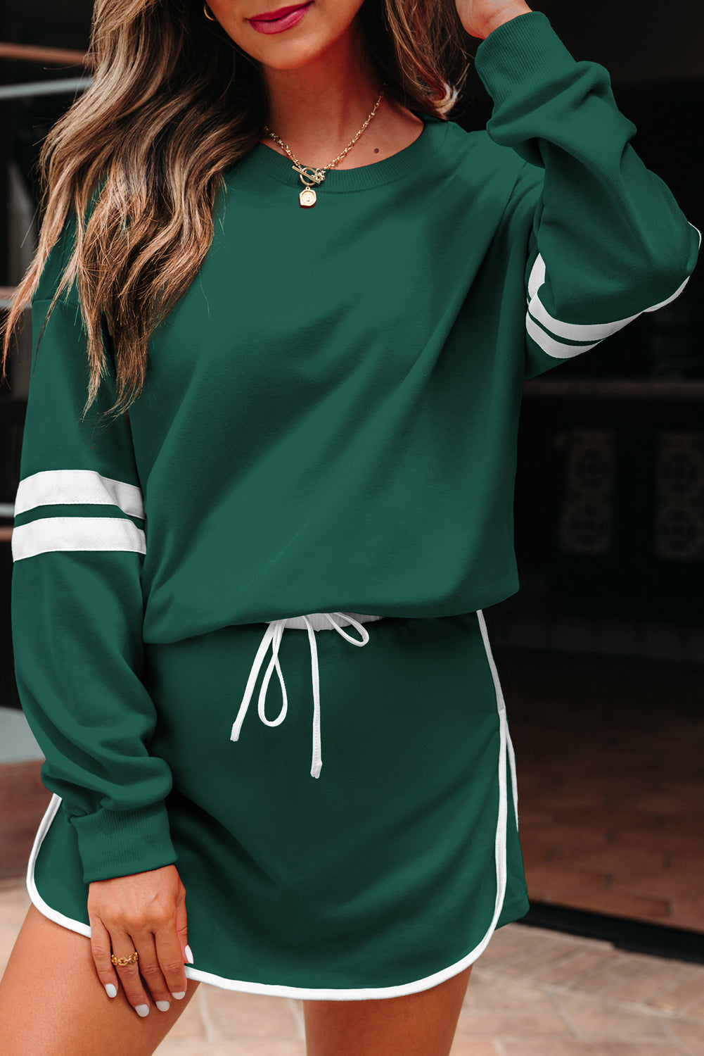 Orange Game Day Varsity Sweatshirt & Skort Set