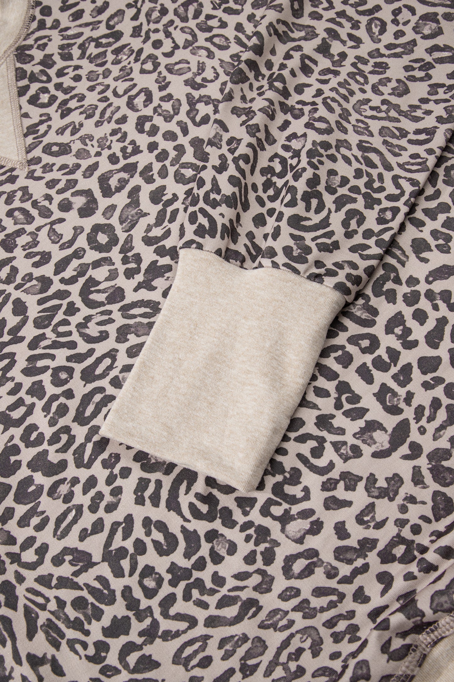 Leopard Print Long Sleeve Crew Neck Casual Sweatshirt