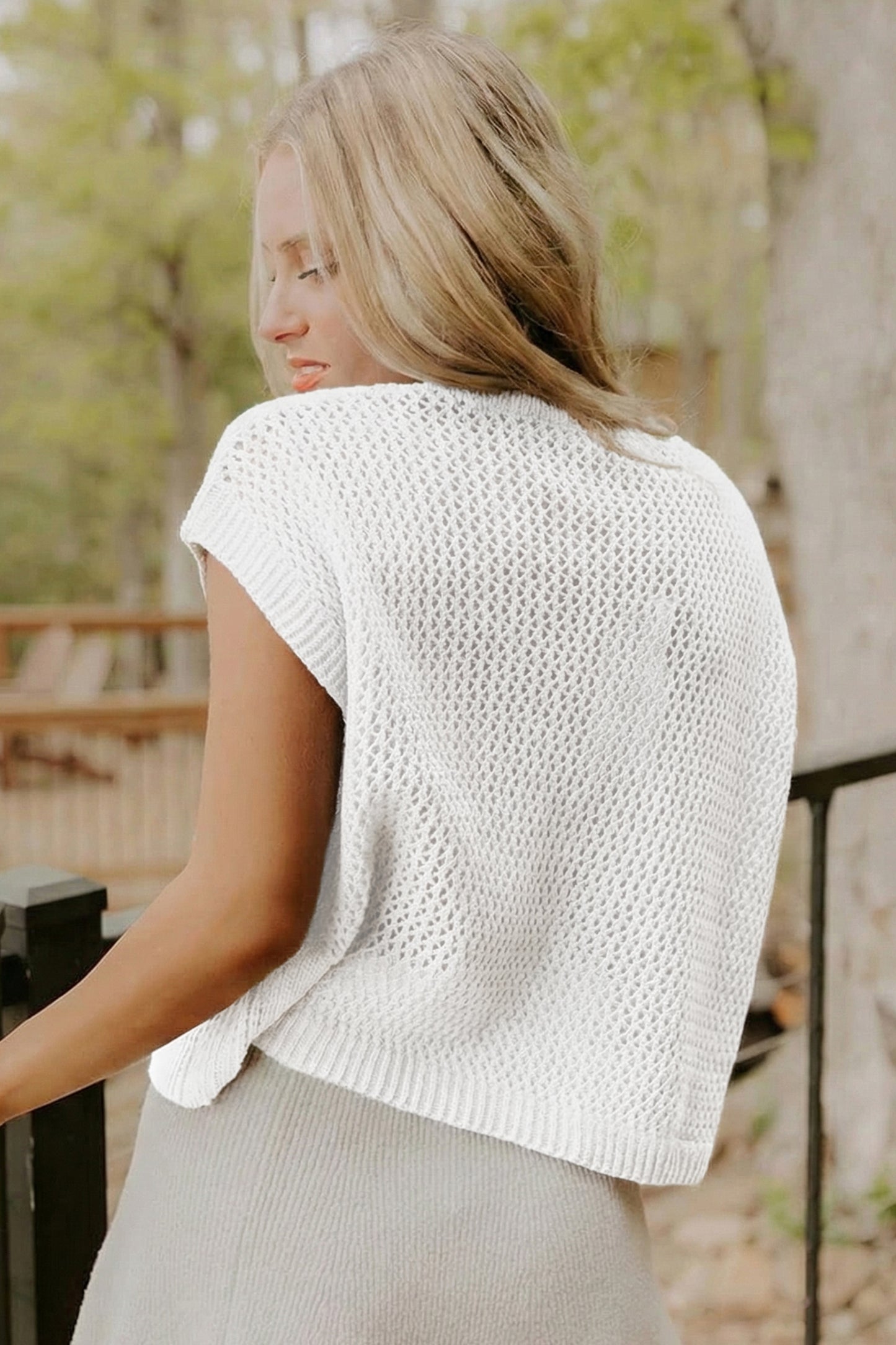 American Flag Knit Sweater Vest Patriotic Summer Top