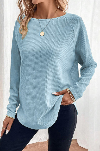 Moonlight Textured Raglan Sleeve Knit Top