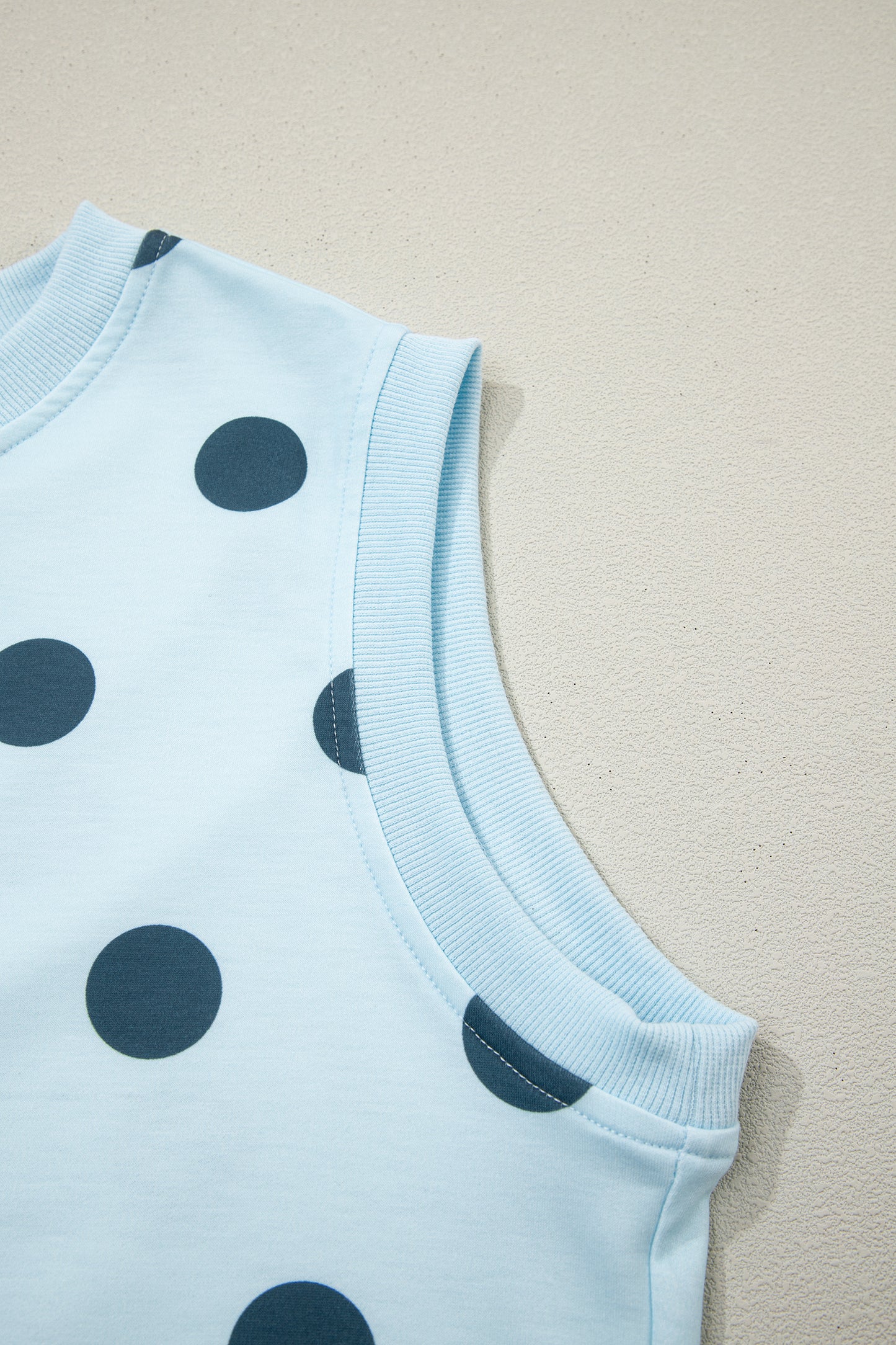 Polka Dot Tank Top Split Skort 2 Piece Lounge Set
