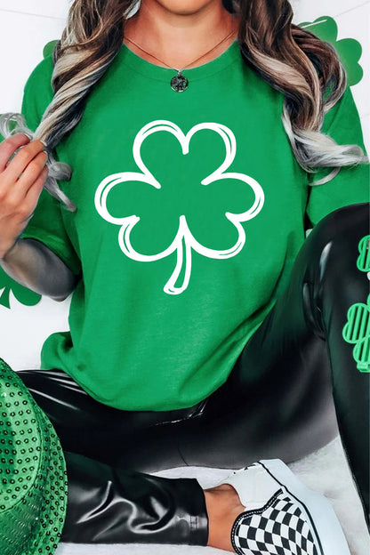 Bright Green Shamrock Graphic St Patrick’s Day Tee