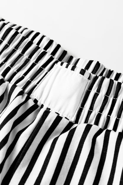 Stripe Elastic Waist Wide Leg Lounge Pants