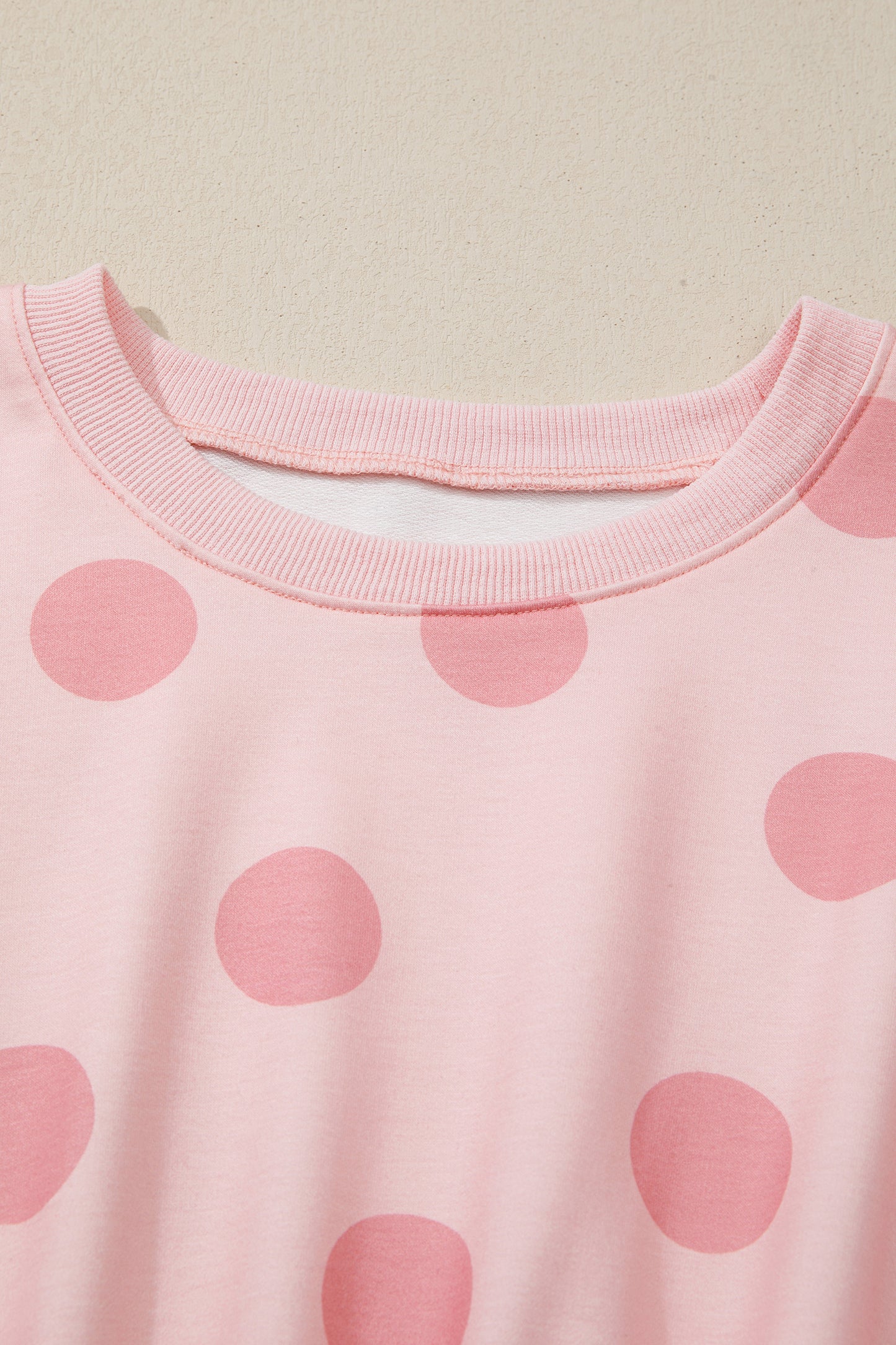 Pink Polka Dot Long Sleeve Tiered Mini Dress