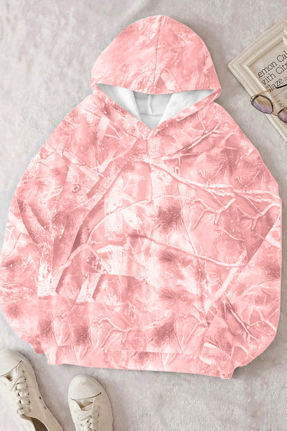 Woodland Camo Oversized Hoodie Pullover for Women