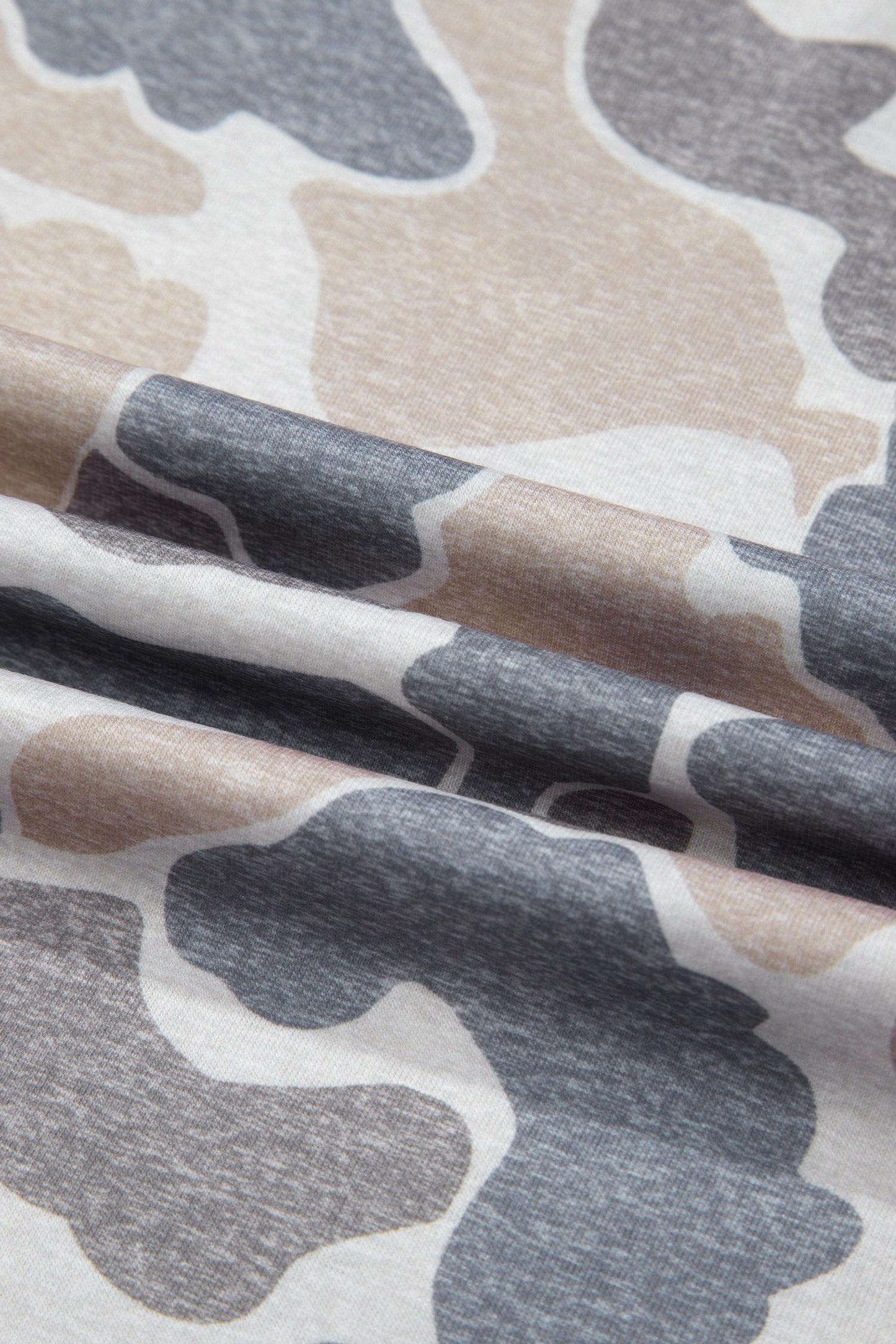 Neutral Camo Oversized Casual Crewneck T Shirt