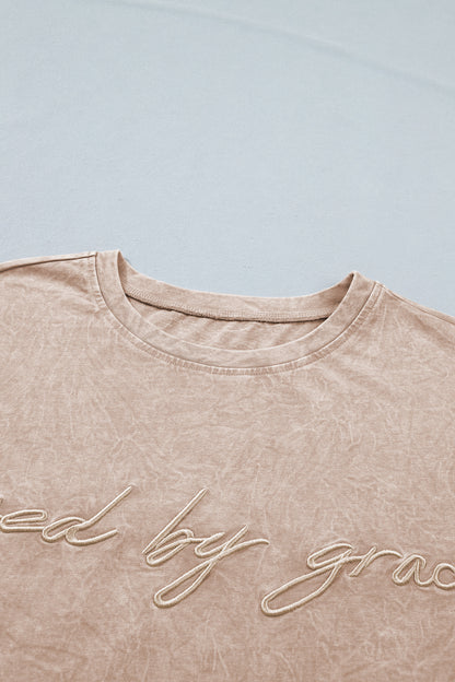 Mineral Washed Cotton Tee Saved by Grace Graphic