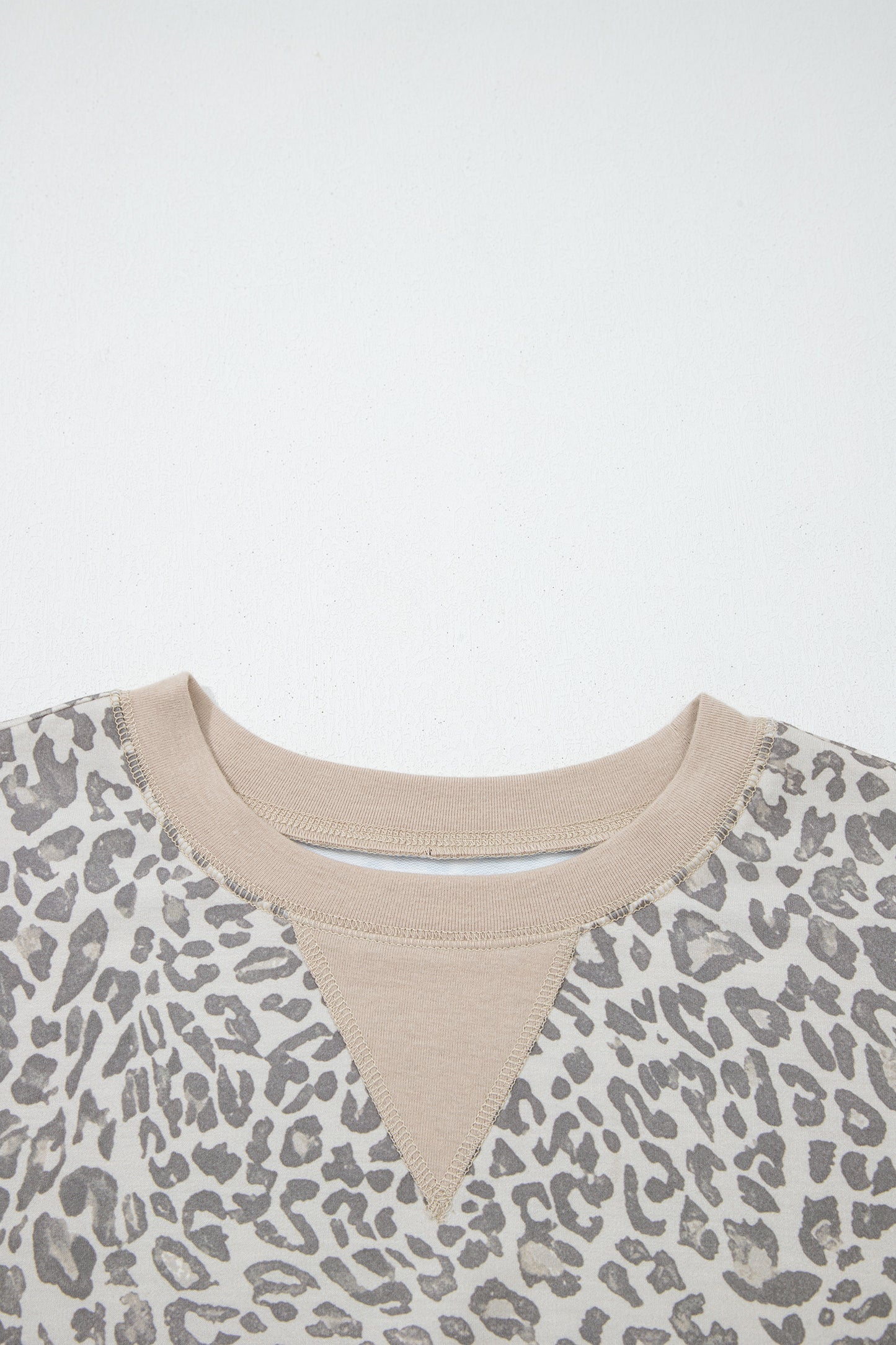 Leopard Print Long Sleeve Crew Neck Casual Sweatshirt