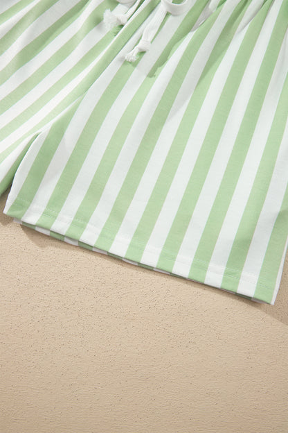 Women's Preppy Striped Color Block Matching Set