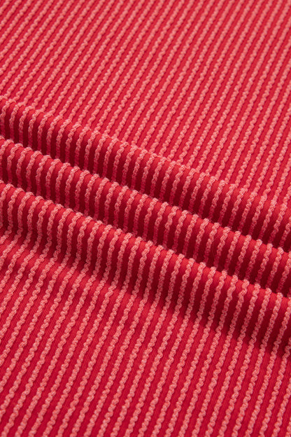 USA Ribbed Graphic Tee Loose Fit Flag Day July 4th