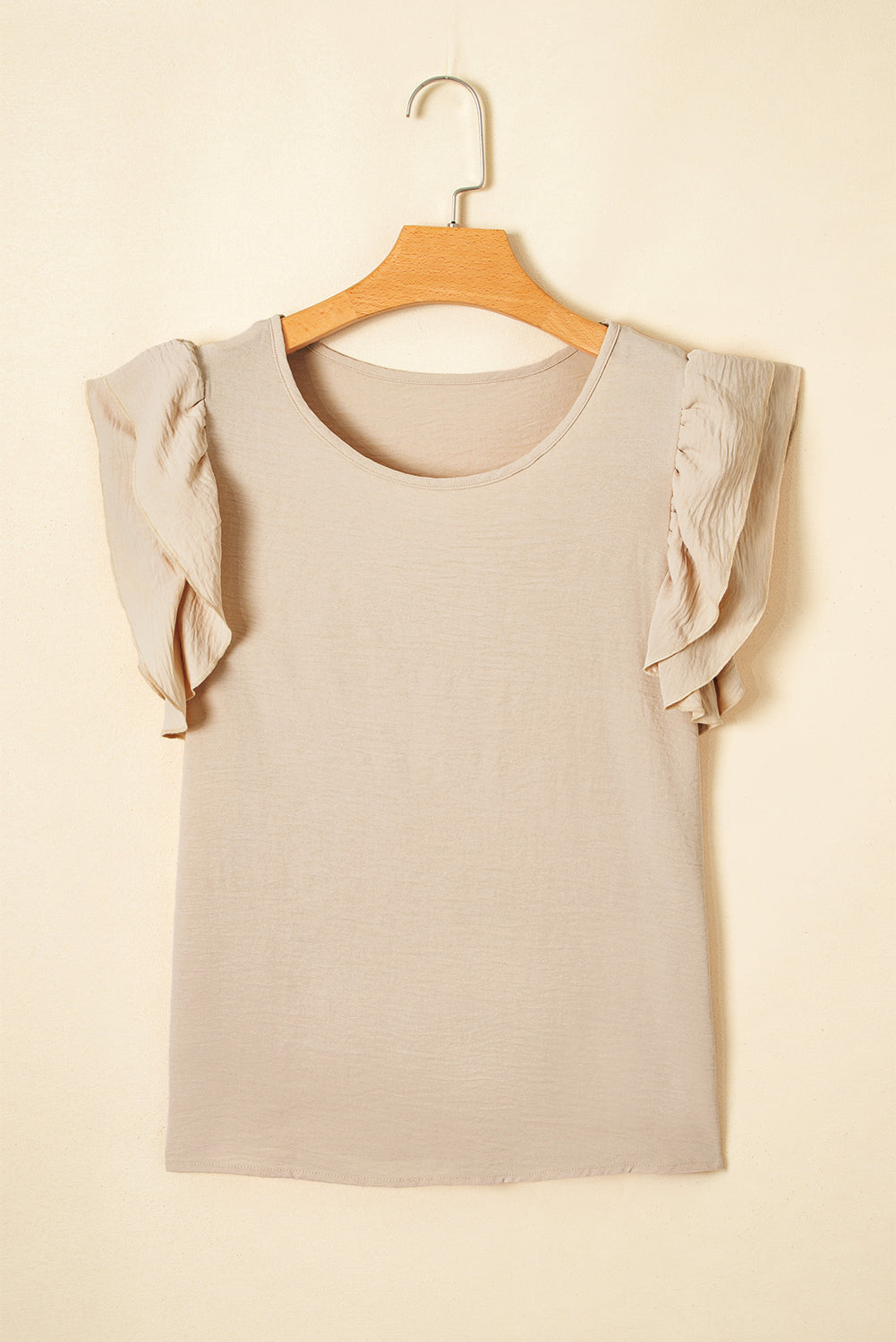 Clearly Aqua Ruffle Sleeve Summer Casual Blouse Top