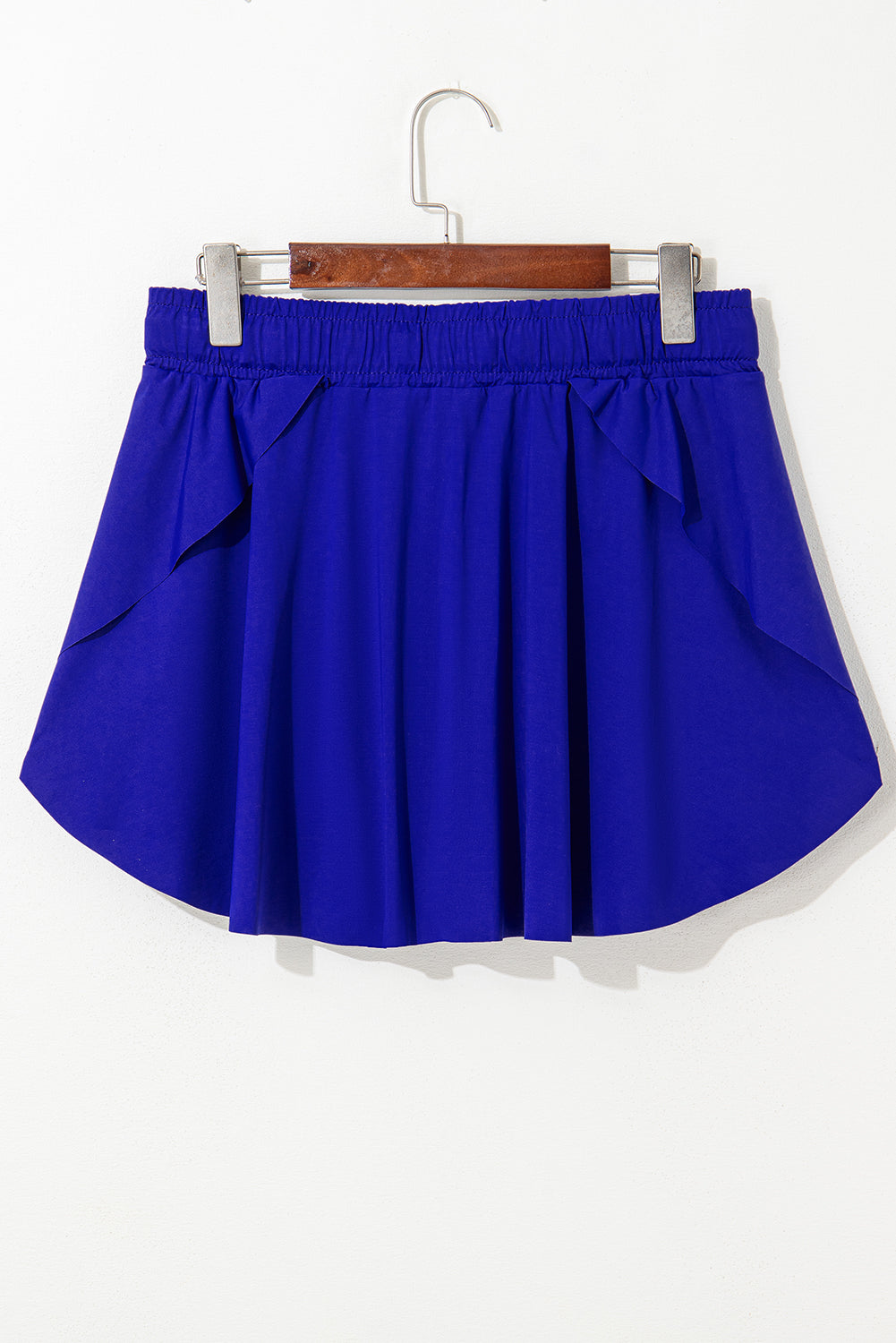 Black High Waist Drawstring Tennis Skort with Lining