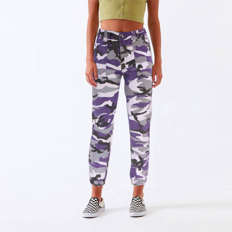 Women's Plus Size Camouflage Workwear Hip Hop Casual Pants Street Loose Harlem Denim Trousers