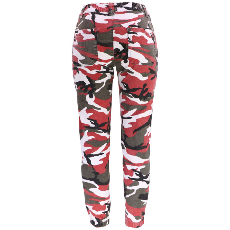 Women's Plus Size Camouflage Workwear Hip Hop Casual Pants Street Loose Harlem Denim Trousers