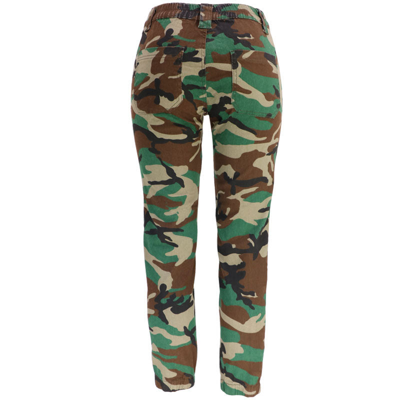 Women's Plus Size Camouflage Workwear Hip Hop Casual Pants Street Loose Harlem Denim Trousers