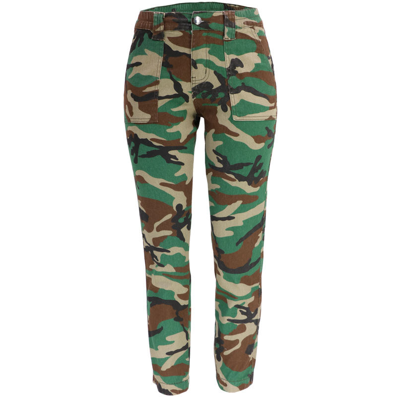 Women's Plus Size Camouflage Workwear Hip Hop Casual Pants Street Loose Harlem Denim Trousers