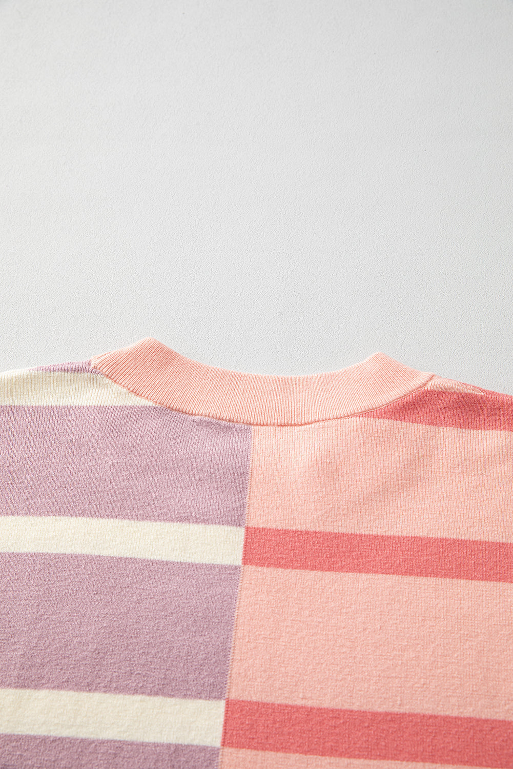 Neutral Colorblock Knit Sweater – Oversized Fit Pullover