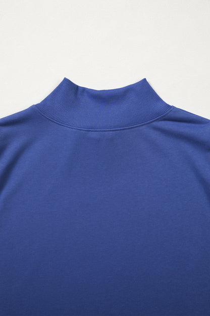 High Neck Cap Sleeve Loose Casual Top