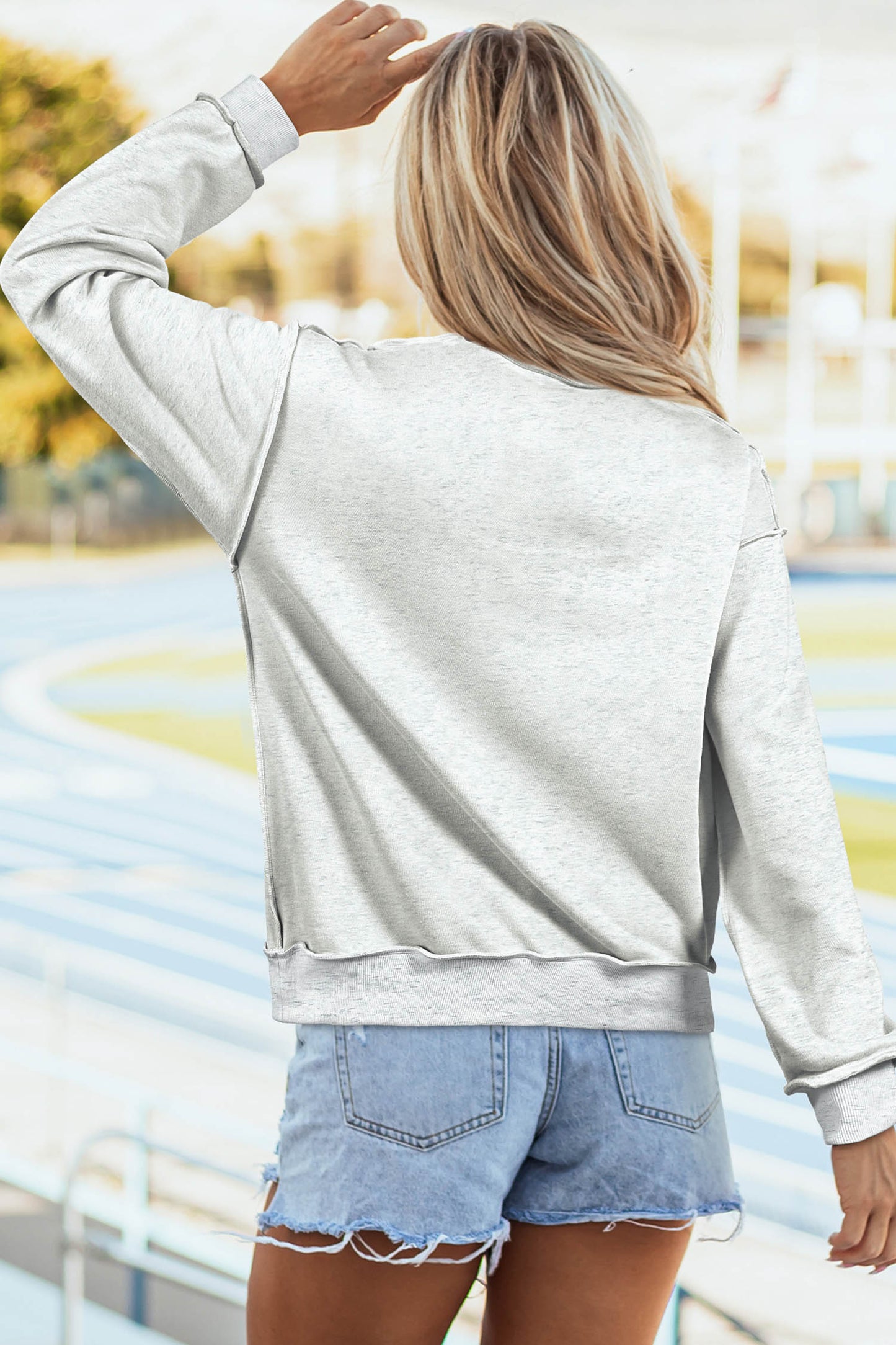 American Flag Graphic Mock Neck Oversized Sweatshirt
