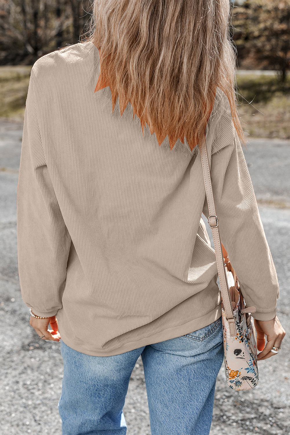 Festival Ribbed Corduroy Oversized Sweatshirt