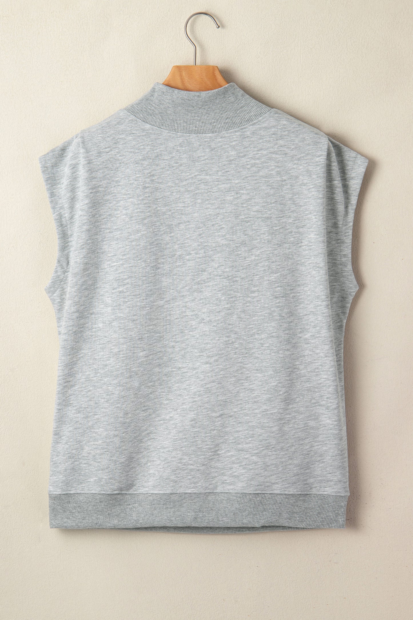High Neck Cap Sleeve Loose Casual Top
