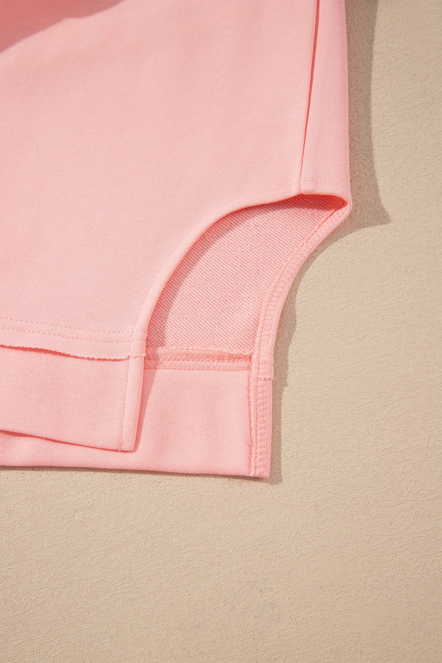 Pink Colorblock Striped Patchwork Long Sleeve Round Neck Top